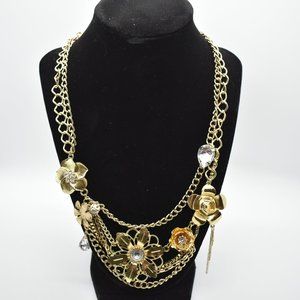 Flower and "Gem" Necklace and Earring Set